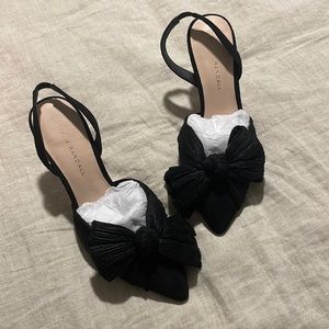 Loeffler Randall Sylvana Pleated Heels - black - size 7